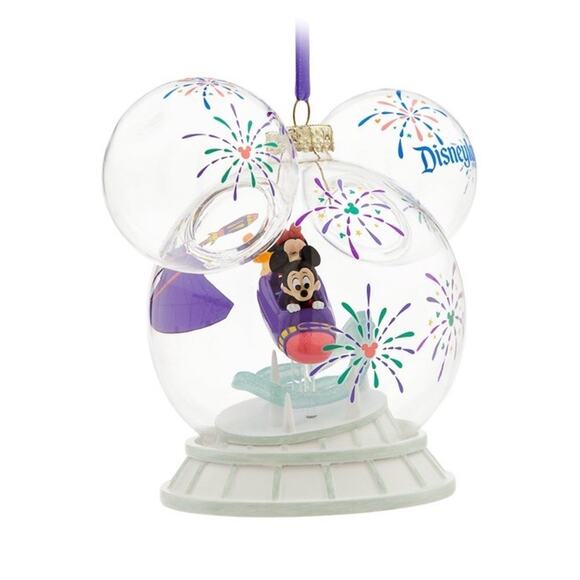 Disneyland Mickey and Minnie Mouse Icon Glass Ball Ornament – Space Mountain - Picture 3 of 4